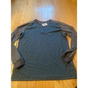 Redhead Brand Co. Men's blue cotton blend knit shirt with grey 3/4 sleeve sz Lg